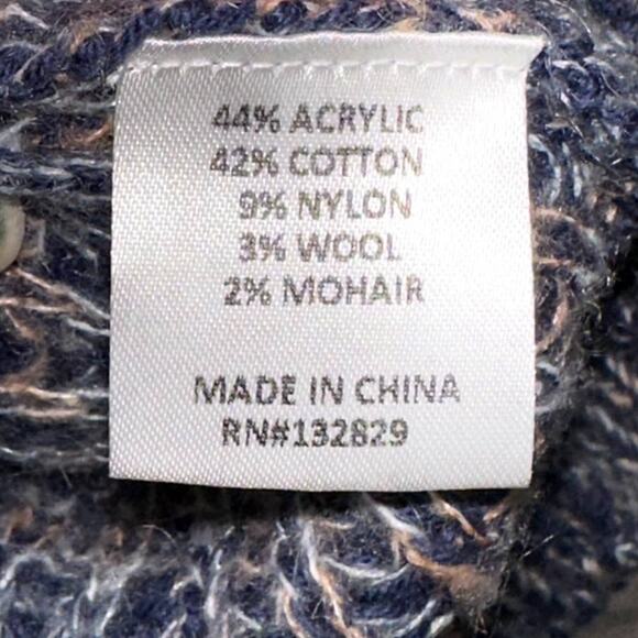 Lovers + Friends Chunky Knit Sweater Cold Shoulder Wool Blend Top Size Medium - Picture 11 of 11